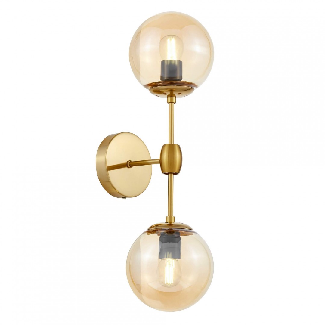 KINKIET LAMPA ŚCIENNA LOFT ZŁOTO SZCZOTKOWANE ZODIAK W2 LUMINA DECO