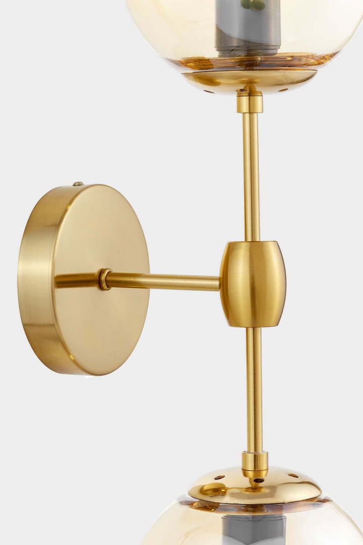 KINKIET LAMPA ŚCIENNA LOFT ZŁOTO SZCZOTKOWANE ZODIAK W2 LUMINA DECO