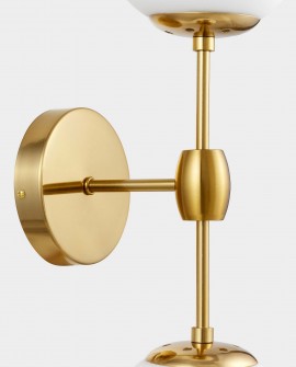 KINKIET LAMPA ŚCIENNA LOFT ZŁOTO SZCZOTKOWANE BIAŁA ZODIAK W2 LUMINA DECO