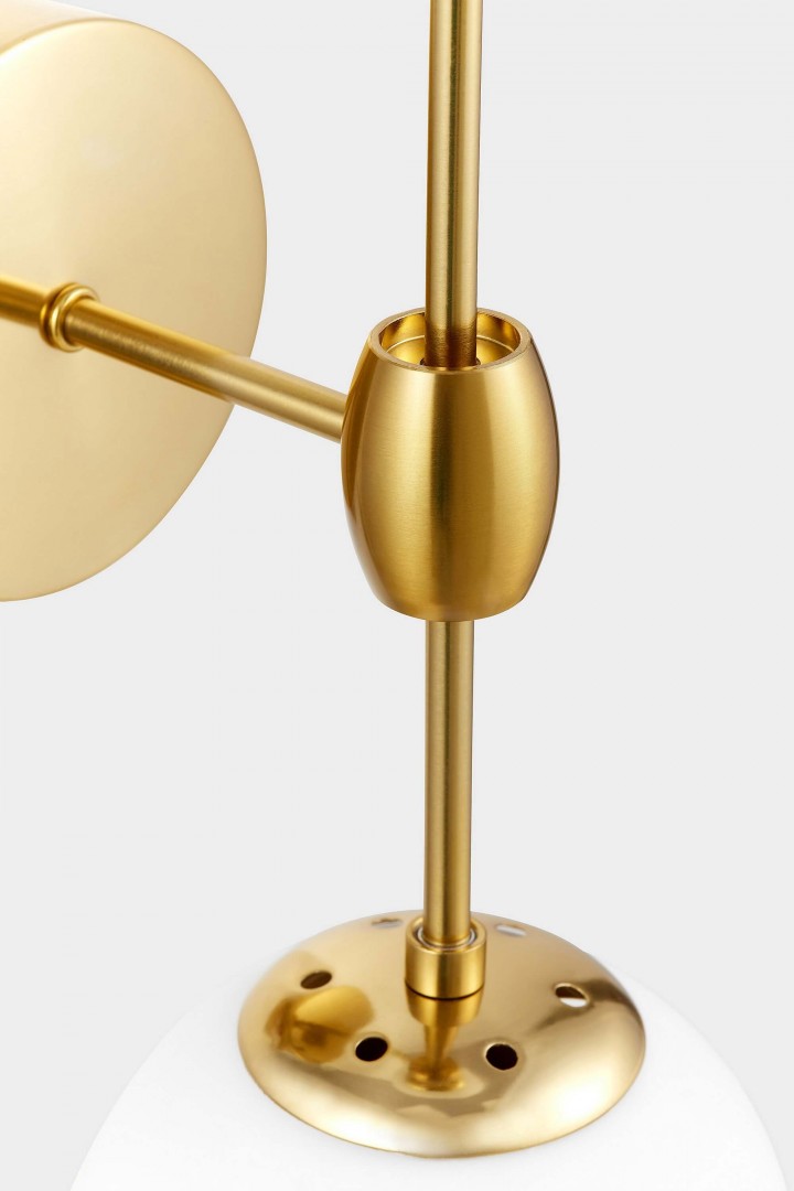 KINKIET LAMPA ŚCIENNA LOFT ZŁOTO SZCZOTKOWANE BIAŁA ZODIAK W2 LUMINA DECO