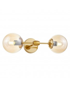 KINKIET LAMPA ŚCIENNA LOFT ZŁOTO SZCZOTKOWANE ZODIAK W2 LUMINA DECO