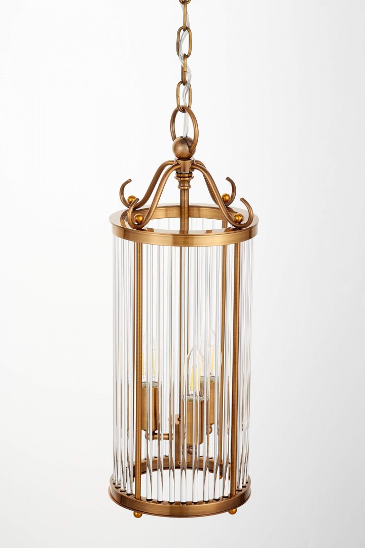 LAMPA WISZĄCA LOFT ZŁOTO SZCZOTKOWANE BOSTON W3 LUMINA DECO