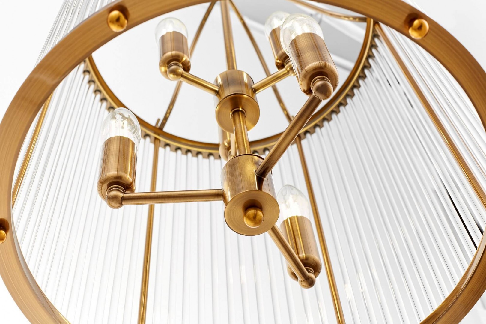 LAMPA WISZĄCA LOFT ZŁOTO SZCZOTKOWANE BOSTON W6 LUMINA DECO