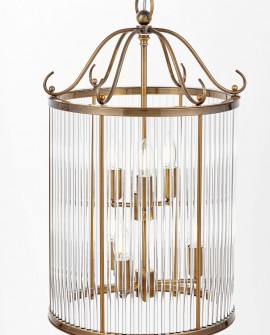 LAMPA WISZĄCA LOFT ZŁOTO SZCZOTKOWANE BOSTON W6 LUMINA DECO