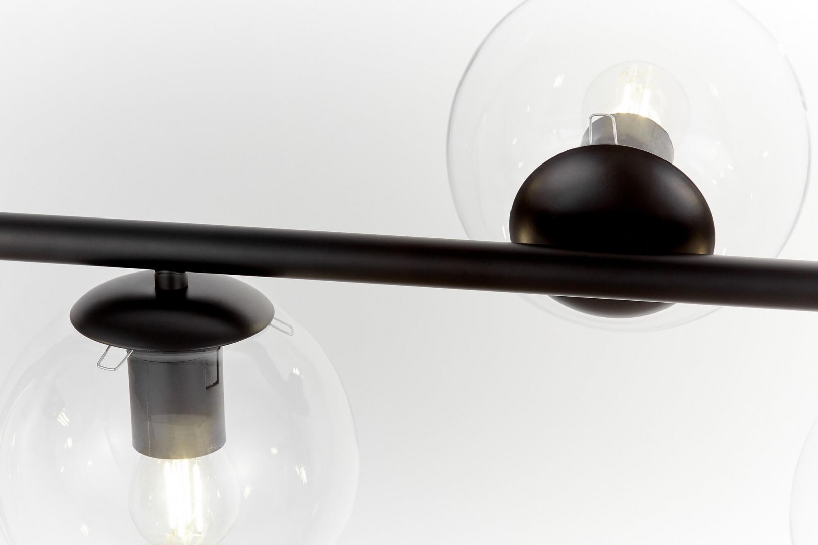 LAMPA WISZĄCA LOFT CZARNO-PRZEZROCZYSTA KULE FREDICA 7 LUMINA DECO