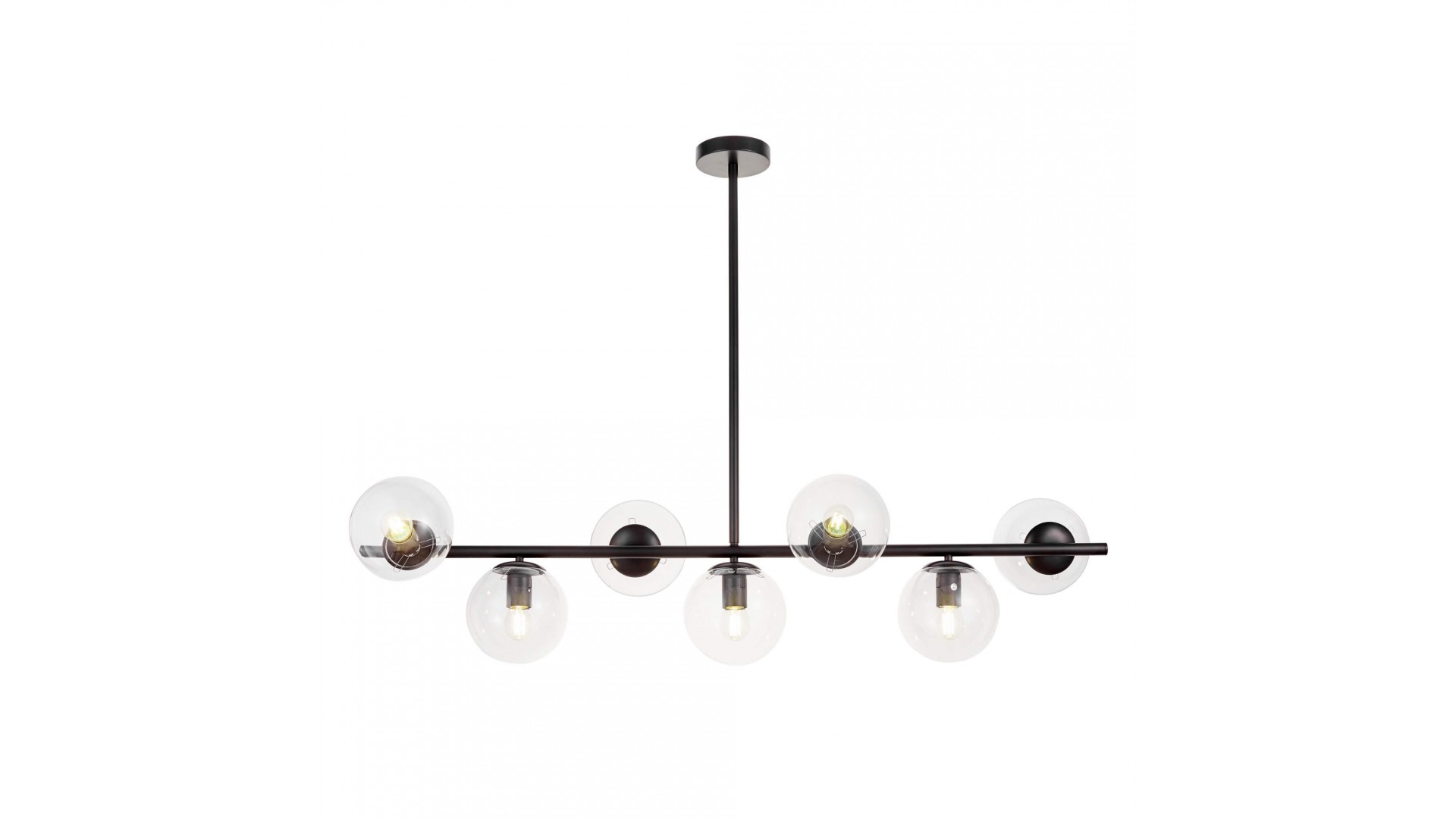 LAMPA WISZĄCA LOFT CZARNO-PRZEZROCZYSTA KULE FREDICA 7 LUMINA DECO