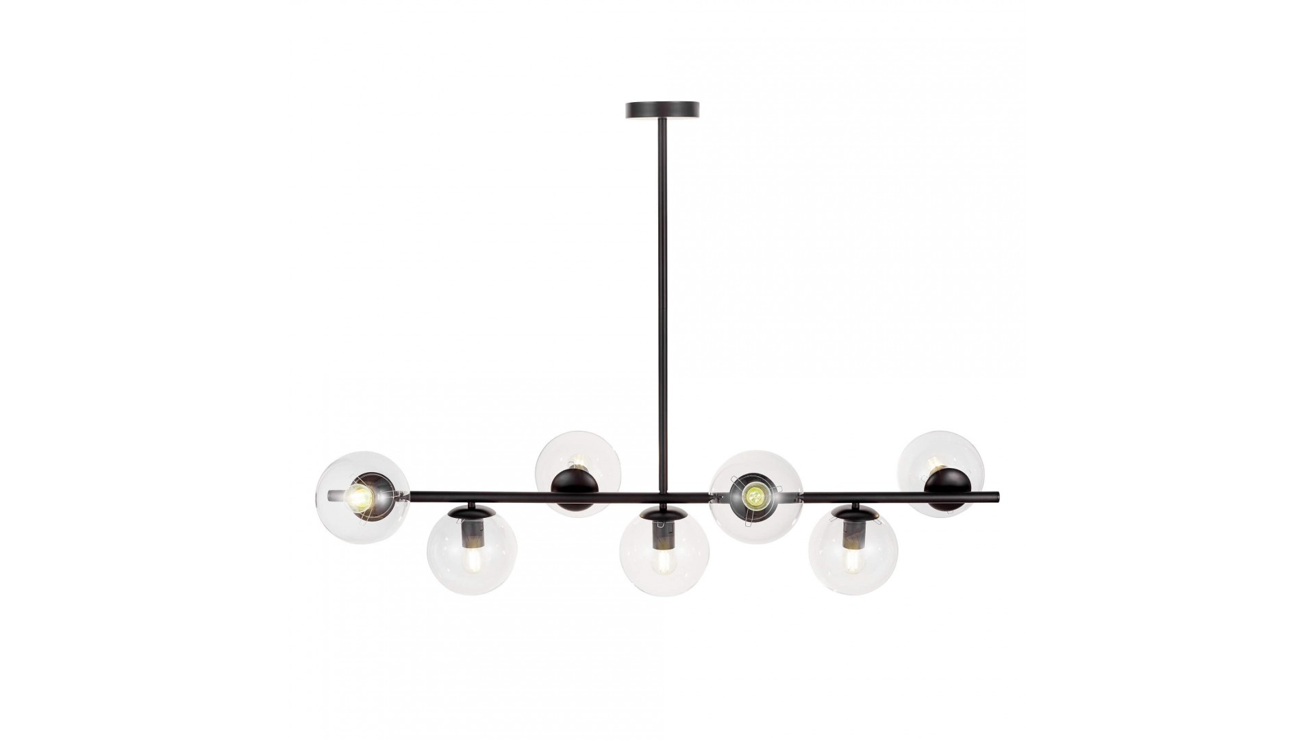 LAMPA WISZĄCA LOFT CZARNO-PRZEZROCZYSTA KULE FREDICA 7 LUMINA DECO