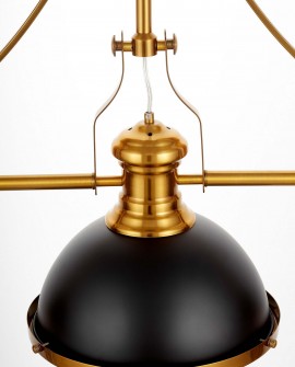 POTRÓJNA LAMPA WISZĄCA INDUSTRIALNA CZARNO-MOSIĘŻNA ETTORE W3 LUMINA DECO