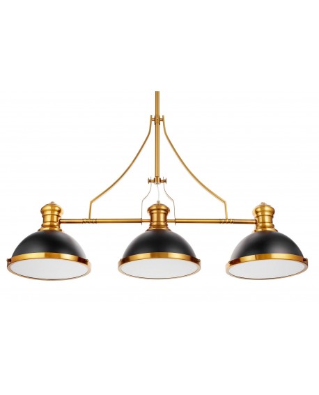 POTRÓJNA LAMPA WISZĄCA INDUSTRIALNA CZARNO-MOSIĘŻNA ETTORE W3 LUMINA DECO