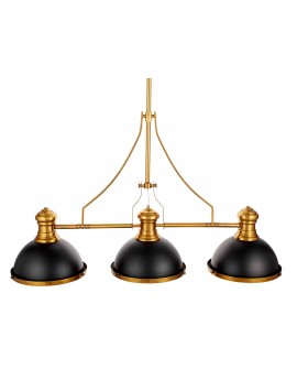 POTRÓJNA LAMPA WISZĄCA INDUSTRIALNA CZARNO-MOSIĘŻNA ETTORE W3 LUMINA DECO