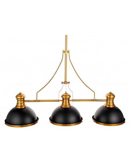 POTRÓJNA LAMPA WISZĄCA INDUSTRIALNA CZARNO-MOSIĘŻNA ETTORE W3 LUMINA DECO