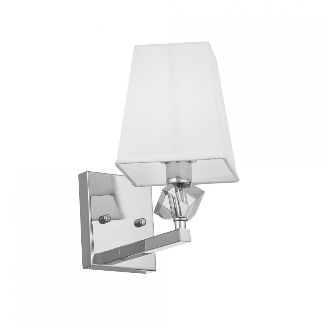 LAMPA ŚCIENNA KINKIET BIAŁO-CHROMOWANY MONTERO W1 LUMINA DECO