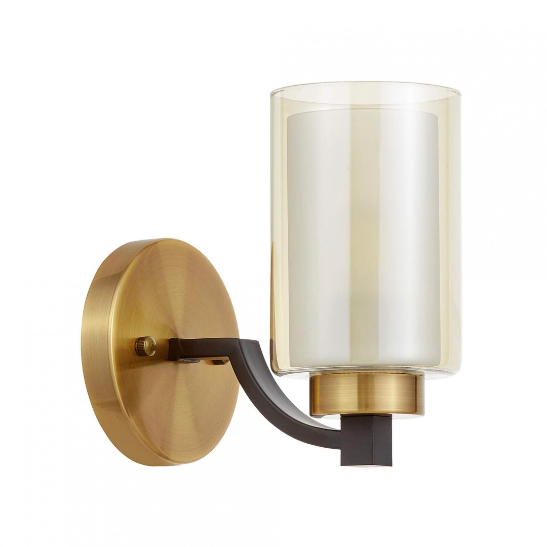 LAMPA ŚCIENNA KINKIET LOFT CZARNO-ZŁOTA SZCZOTKOWANA VIGATTO W1 LUMINA DECO
