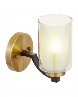LAMPA ŚCIENNA KINKIET LOFT CZARNO-ZŁOTA SZCZOTKOWANA VIGATTO W1 LUMINA DECO