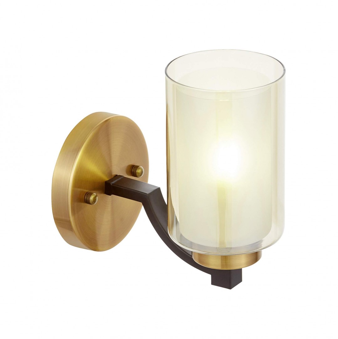 LAMPA ŚCIENNA KINKIET LOFT CZARNO-ZŁOTA SZCZOTKOWANA VIGATTO W1 LUMINA DECO