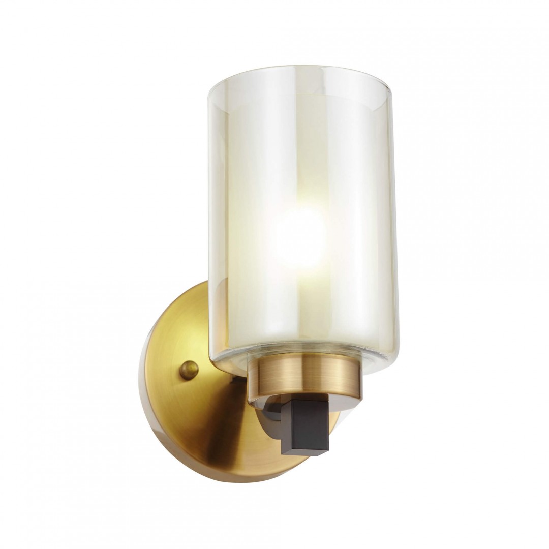 LAMPA ŚCIENNA KINKIET LOFT CZARNO-ZŁOTA SZCZOTKOWANA VIGATTO W1 LUMINA DECO