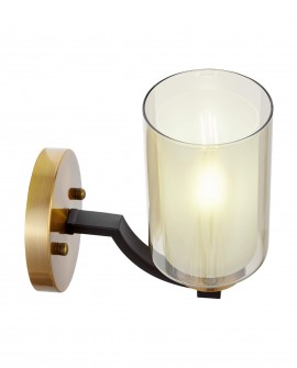 LAMPA ŚCIENNA KINKIET LOFT CZARNO-ZŁOTA SZCZOTKOWANA VIGATTO W1 LUMINA DECO