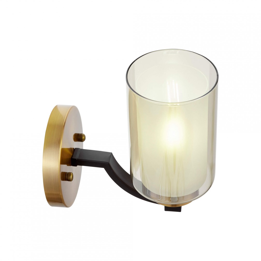 LAMPA ŚCIENNA KINKIET LOFT CZARNO-ZŁOTA SZCZOTKOWANA VIGATTO W1 LUMINA DECO