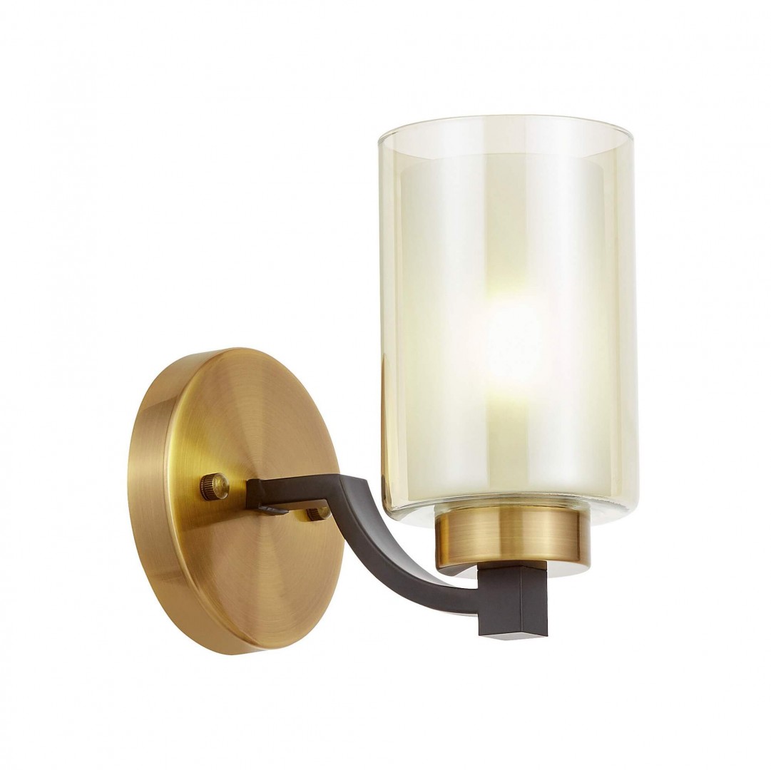 LAMPA ŚCIENNA KINKIET LOFT CZARNO-ZŁOTA SZCZOTKOWANA VIGATTO W1 LUMINA DECO