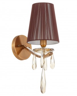 LAMPA ŚCIENNA KINKIET KRYSZTAŁOWY ZŁOTO SZCZOTKOWANE ALESSIA W1