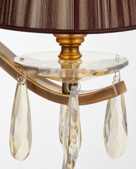 LAMPA ŚCIENNA KINKIET KRYSZTAŁOWY ZŁOTO SZCZOTKOWANE ALESSIA W1