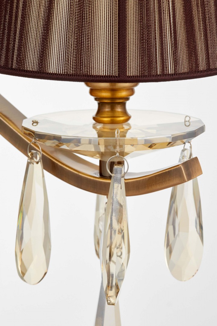 LAMPA ŚCIENNA KINKIET KRYSZTAŁOWY ZŁOTO SZCZOTKOWANE ALESSIA W1