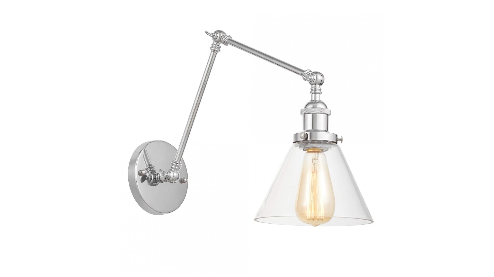 kinkiet loft nubi pro w2 lumina deco z podwójnym ramieniem i metalowym kloszem