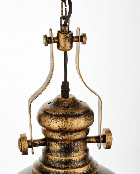 LAMPA WISZĄCA INDUSTRIALNA DUŻA STARE ZŁOTO ELIGIO W1 LUMINA DECO