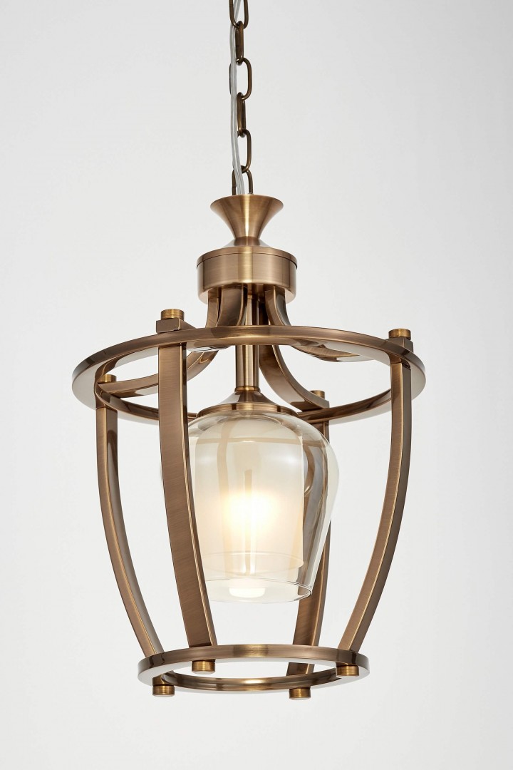 Loftowa złota lampa Brooklyn W1 z łańcuchem do montażu sufitowego