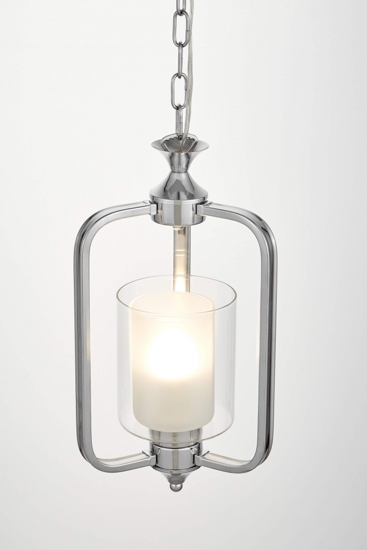 lampa wisząca atlanta w1 chromowana loft szklany klosz detal lumina deco