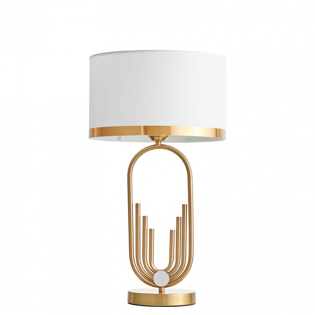 zanetti lumina deco lampa nocna białо-złota szczotkowana – ujęcie z przodu