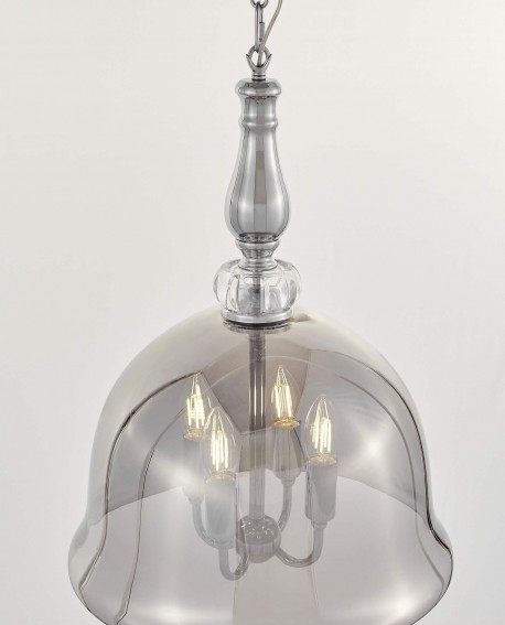 NOWOCZESNA LAMPA WISZĄCA CHROMOWANA BOLEO W4 LUMINA DECO