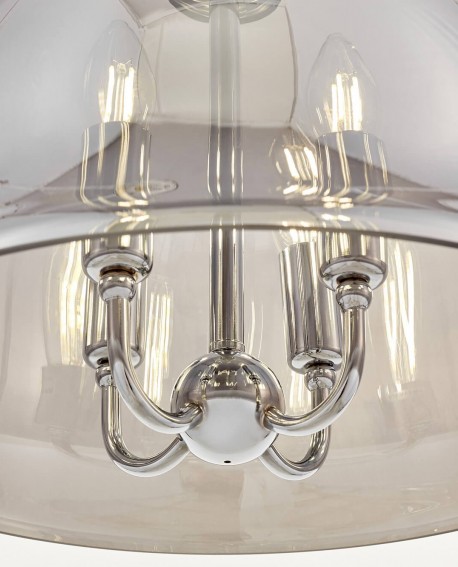 NOWOCZESNA LAMPA WISZĄCA CHROMOWANA BOLEO W4 LUMINA DECO