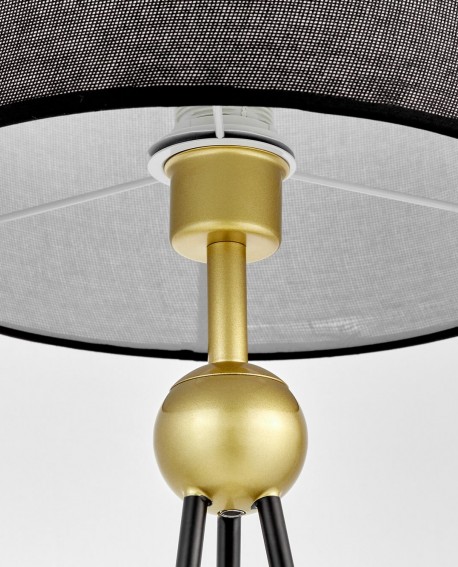 LAMPA STOŁOWA NOWOCZESNA CZARNO-ZŁOTA BELFORTE LUMINA DECO