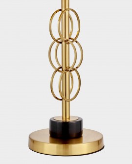 Lampa stołowa glamour czarno-złota szczotkowana Azzaria – klosz czarny i złota podstawa