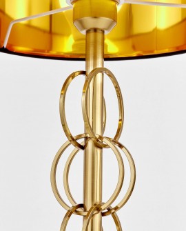 Lampa stołowa glamour czarno-złota szczotkowana Azzaria – klosz czarny i złota podstawa