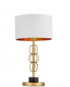 LAMPA STOŁOWA GLAMOUR BIAŁO-ZŁOTA SZCZOTKOWANA AZZARIA