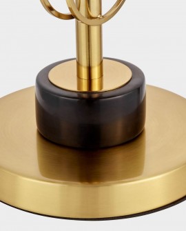 Lampa stołowa glamour czarno-złota szczotkowana Azzaria – klosz czarny i złota podstawa