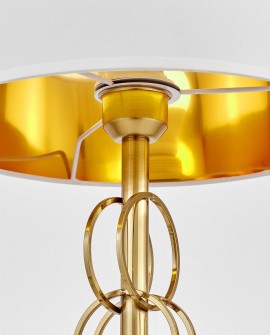 lampa stołowa glamour biało złota szczotkowana azzaria lumina deco na białym tle