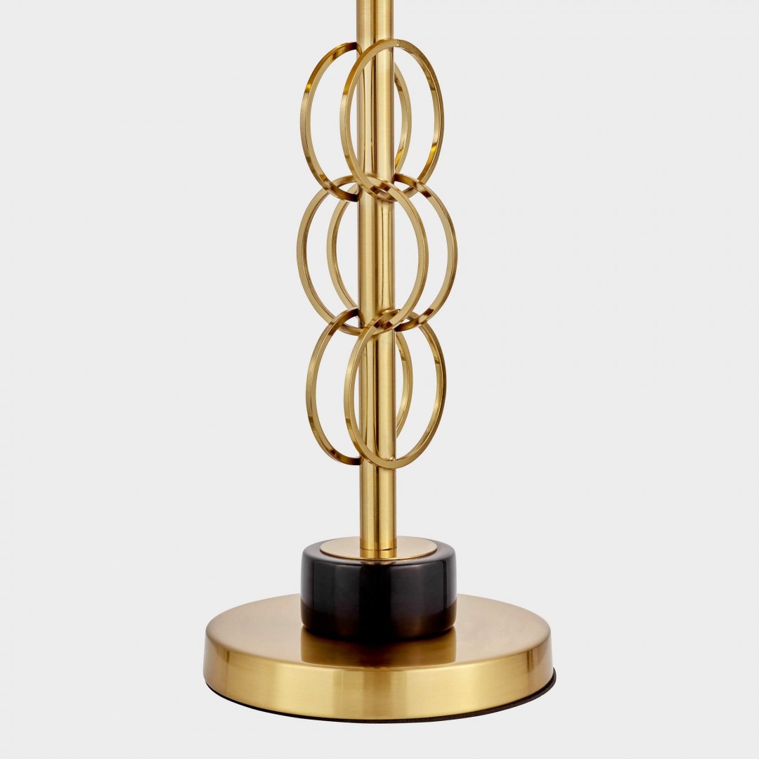 lampa stołowa glamour biało złota szczotkowana azzaria lumina deco zbliżenie podstawy