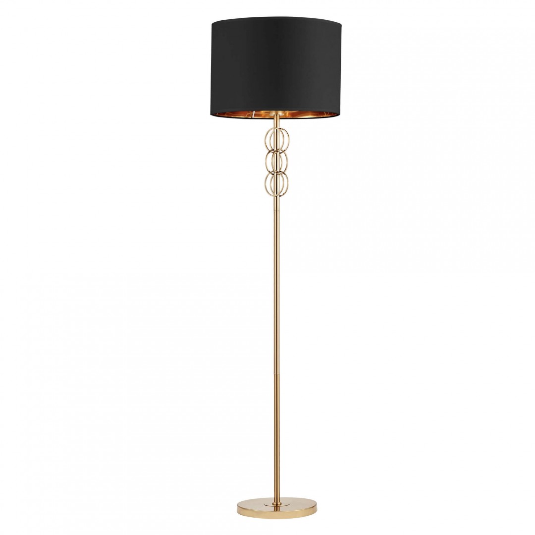 LAMPA PODŁOGOWA STOJĄCA CZARNO-ZŁOTA SZCZOTKOWANA AZZARIA LUMINA DECO