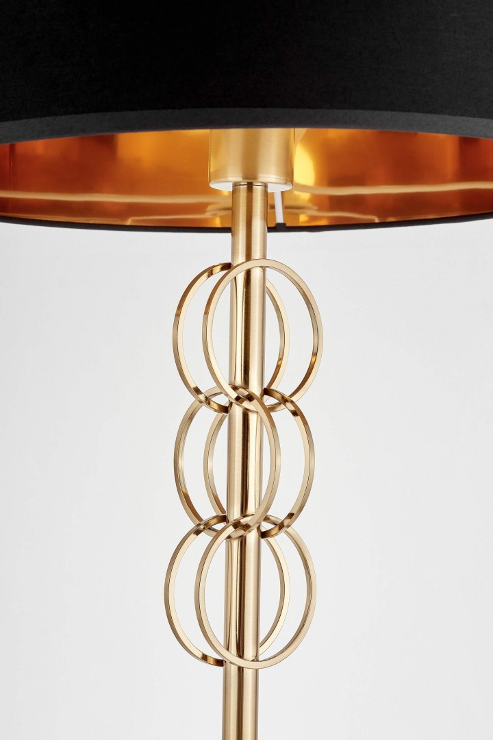 LAMPA PODŁOGOWA STOJĄCA CZARNO-ZŁOTA SZCZOTKOWANA AZZARIA LUMINA DECO
