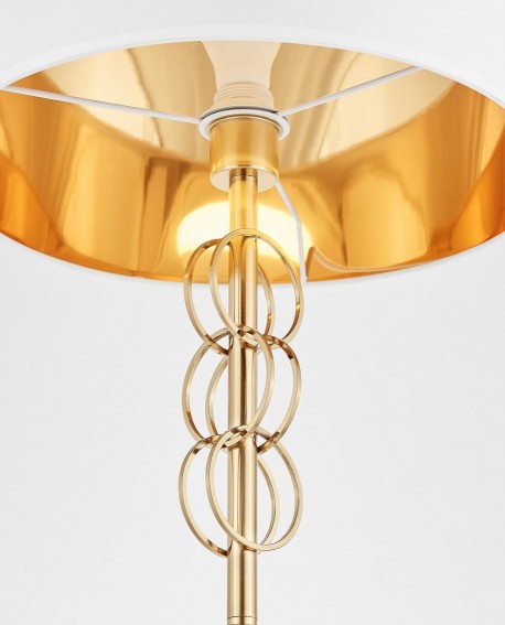 LAMPA PODŁOGOWA STOJĄCA BIAŁO-MOSIĘŻNA AZZARIA LUMINA DECO