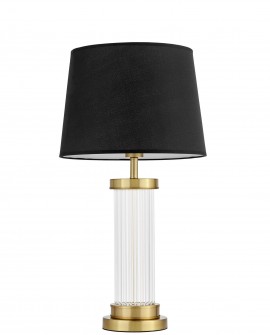 lampa stołowa glamour czarno złota szczotkowana la botte lumina deco na białym tle