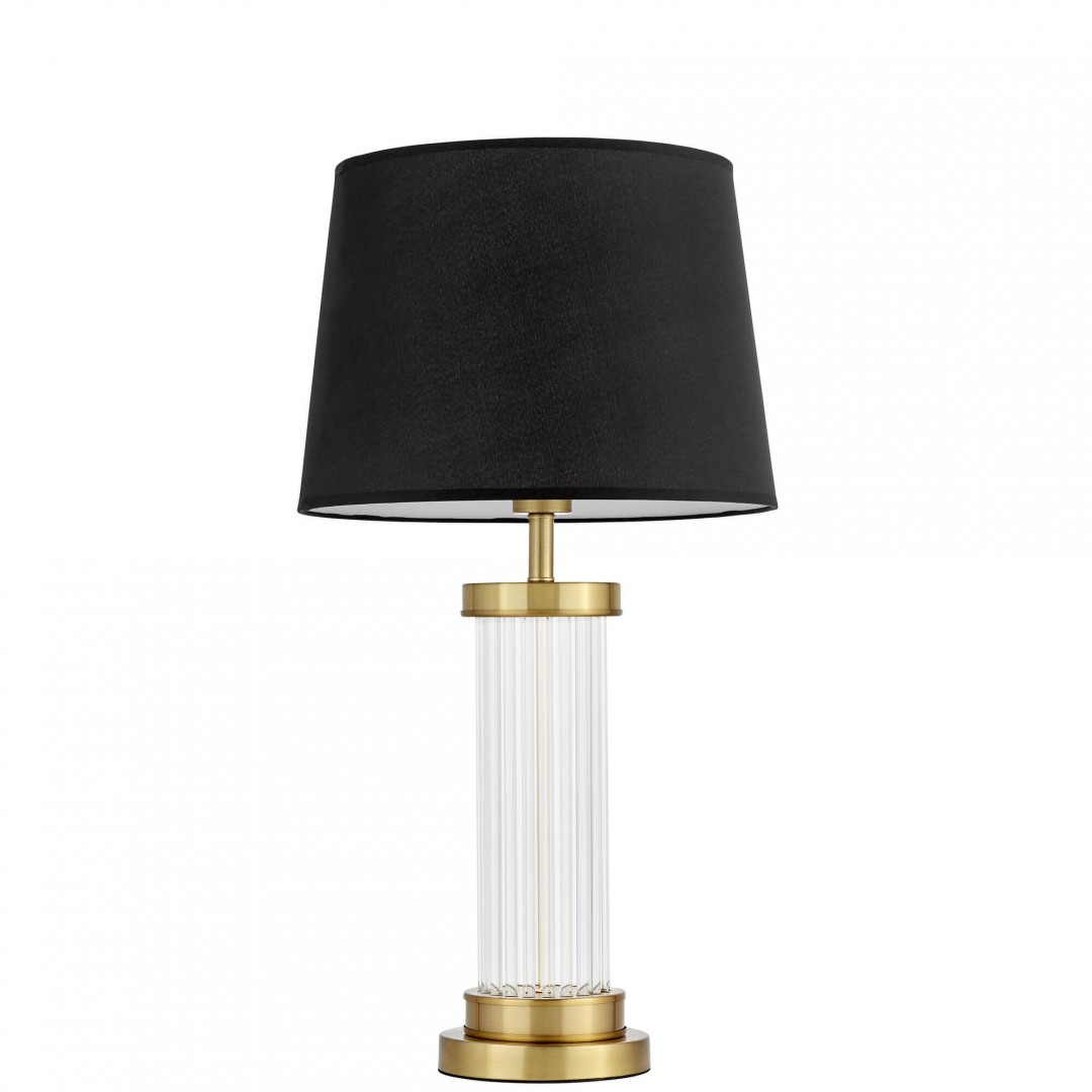 lampa stołowa glamour czarno złota szczotkowana la botte lumina deco na białym tle