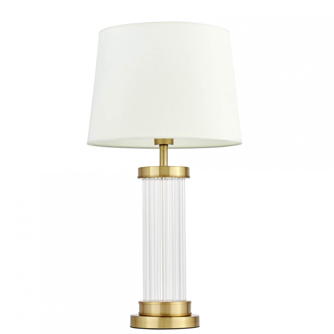LAMPA STOŁOWA GLAMOUR BIAŁO-ZŁOTA SZCZOTKOWANA LA BOTTE LUMINA DECO