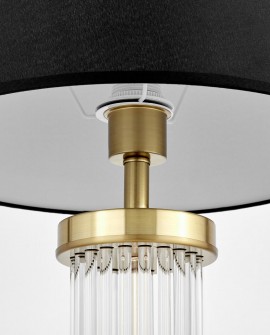 lampa stołowa glamour czarno złota szczotkowana la botte lumina deco na białym tle