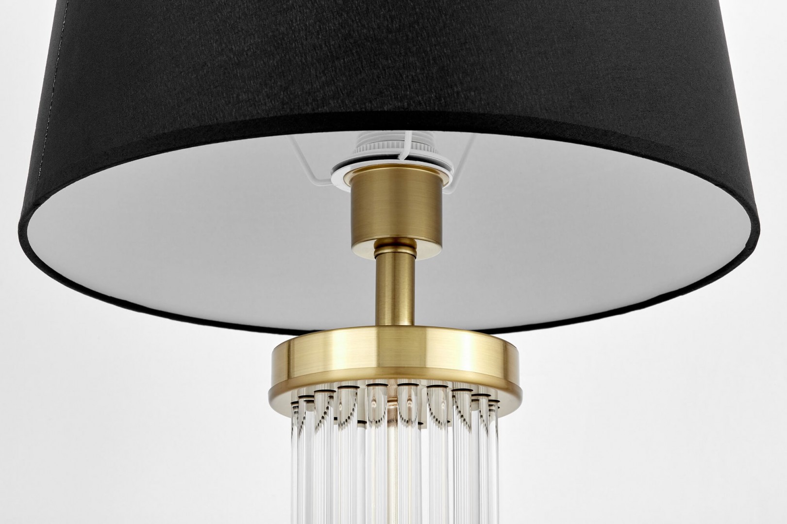 lampa stołowa glamour czarno złota szczotkowana la botte lumina deco detal klosza i złotego wykończenia