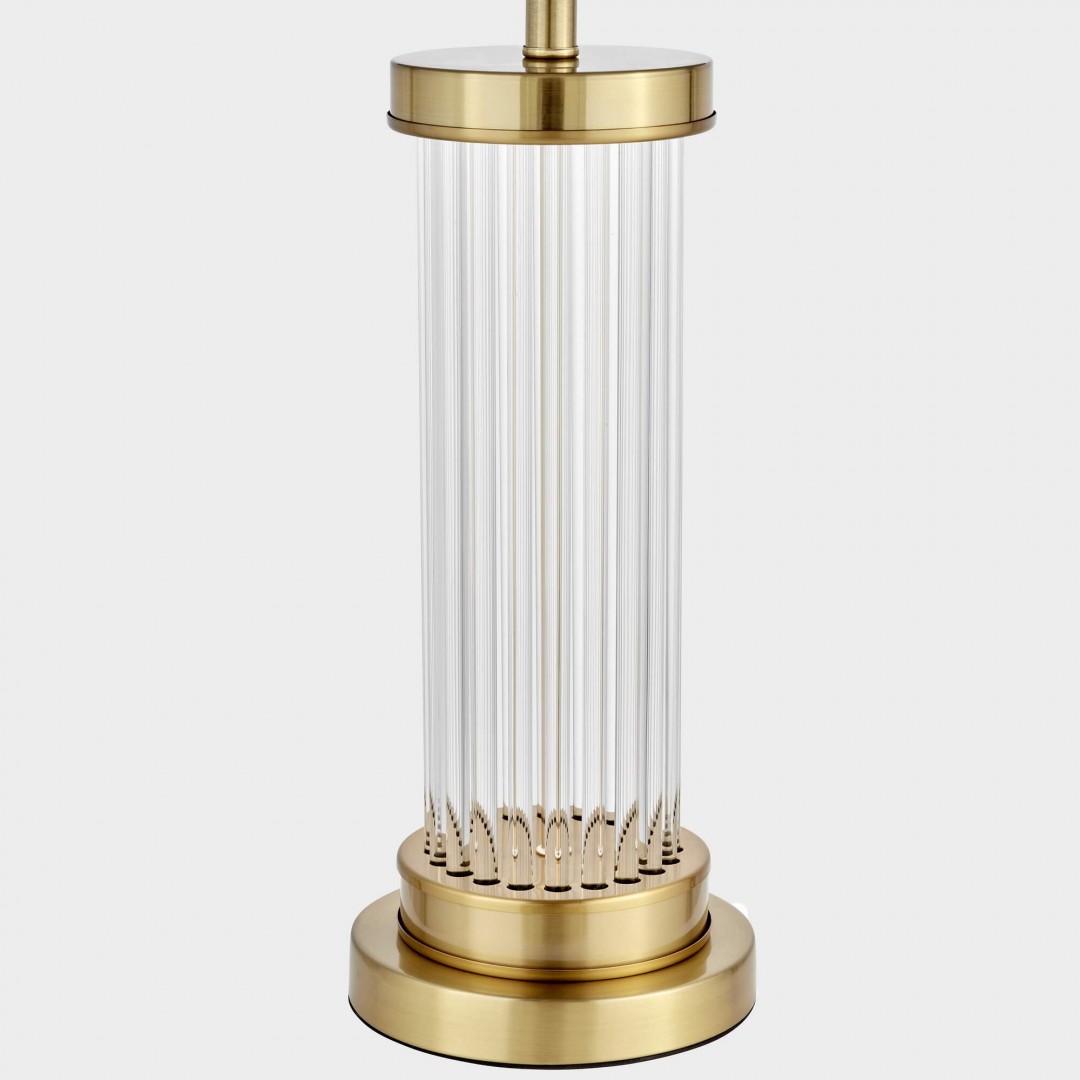 LAMPA STOŁOWA GLAMOUR BIAŁO-ZŁOTA SZCZOTKOWANA LA BOTTE LUMINA DECO