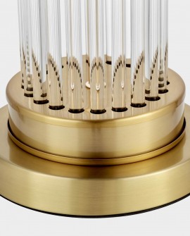 LAMPA STOŁOWA GLAMOUR BIAŁO-ZŁOTA SZCZOTKOWANA LA BOTTE LUMINA DECO